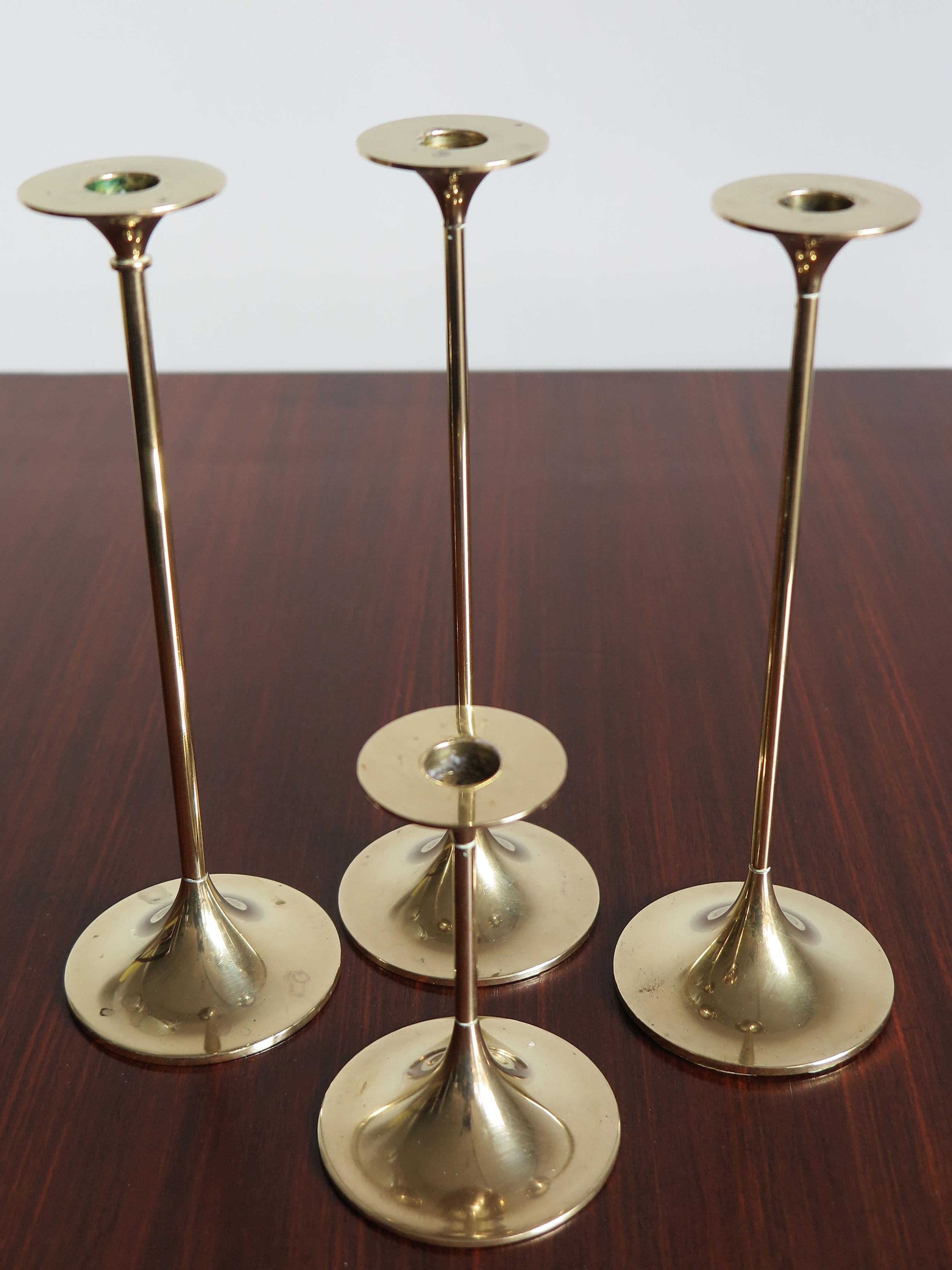 Scandinavian Modern Max Brüel for Torben Ørskov Scandinavian Brass Candleholders, 1950s