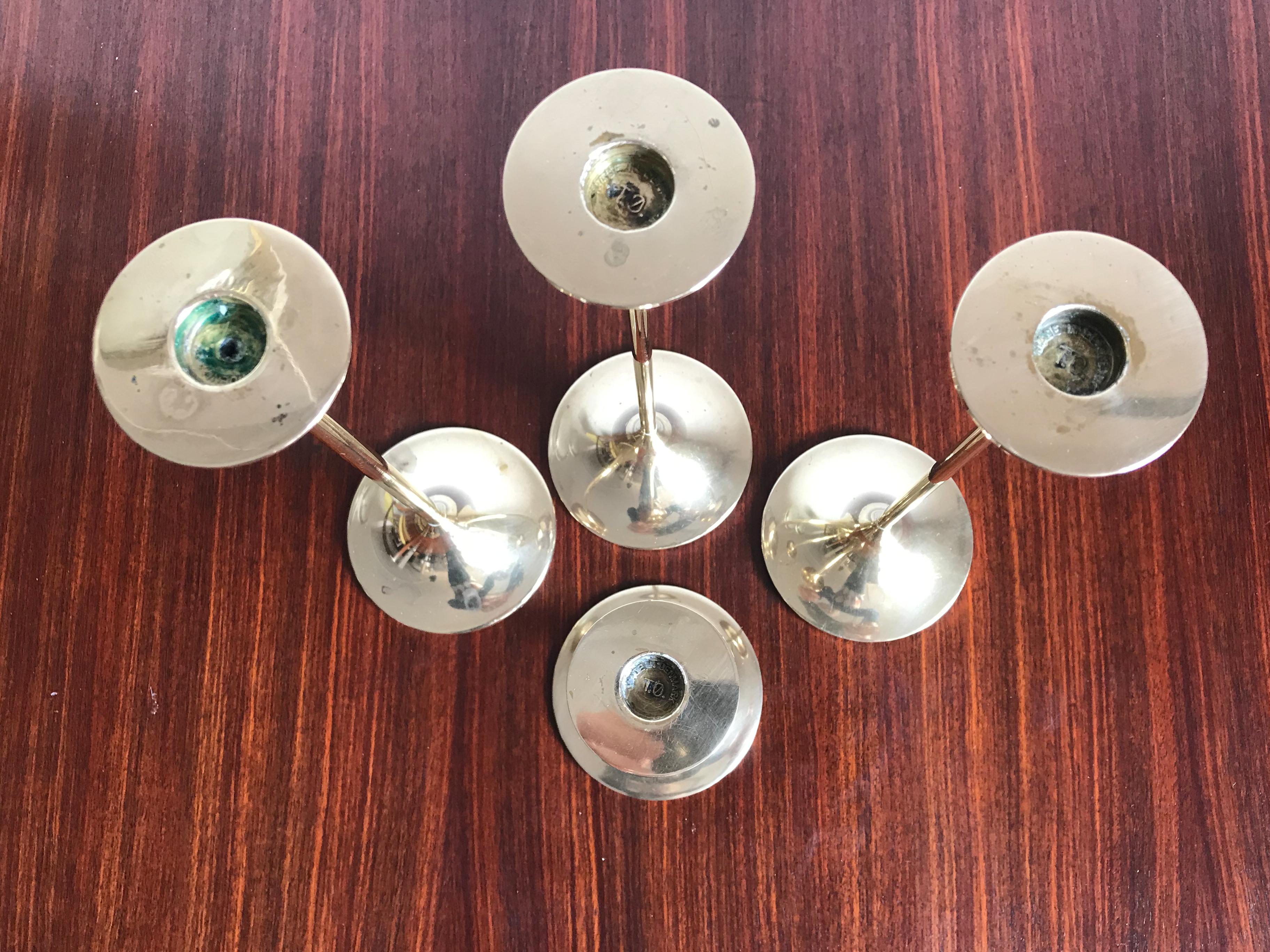 Danish Max Brüel for Torben Ørskov Scandinavian Brass Candleholders, 1950s