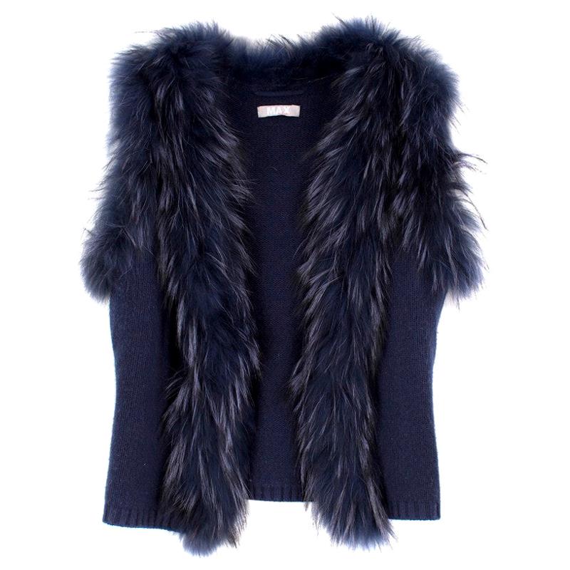 Max by Lederer Cashmere, Wool & Racoon Fur Gilet - Size S For Sale