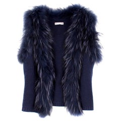Max by Lederer Cashmere, Wool & Racoon Fur Gilet - Size S