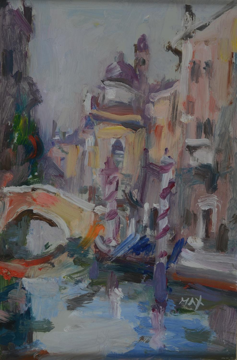 Max Canova Landscape Painting - "Backwater, Venice" (1 of 2)