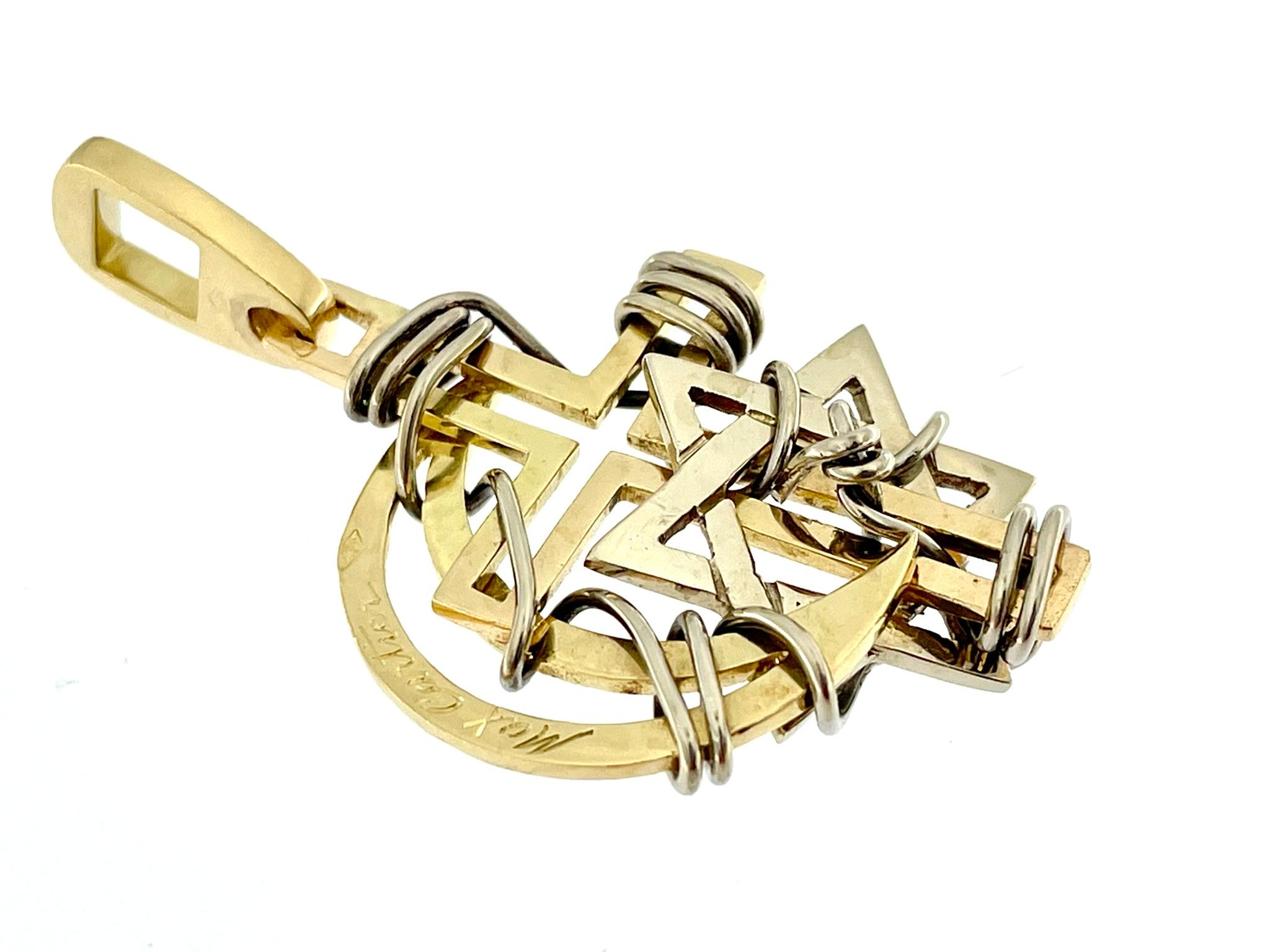 Pendentif Max Cartier « Les trois religions » en or 18 carats Bon état - En vente à Esch sur Alzette, Esch-sur-Alzette
