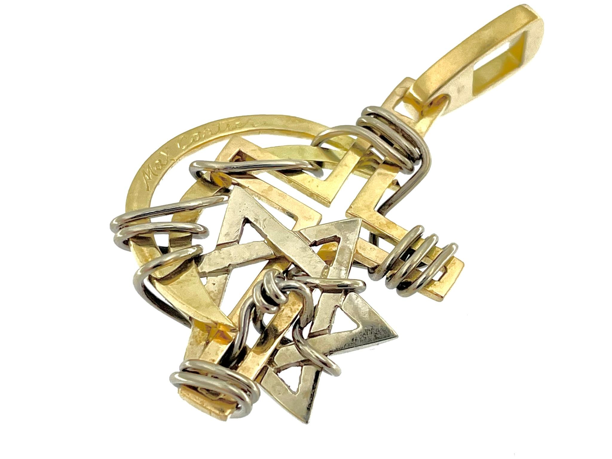 Pendentif Max Cartier « Les trois religions » en or 18 carats Unisexe en vente