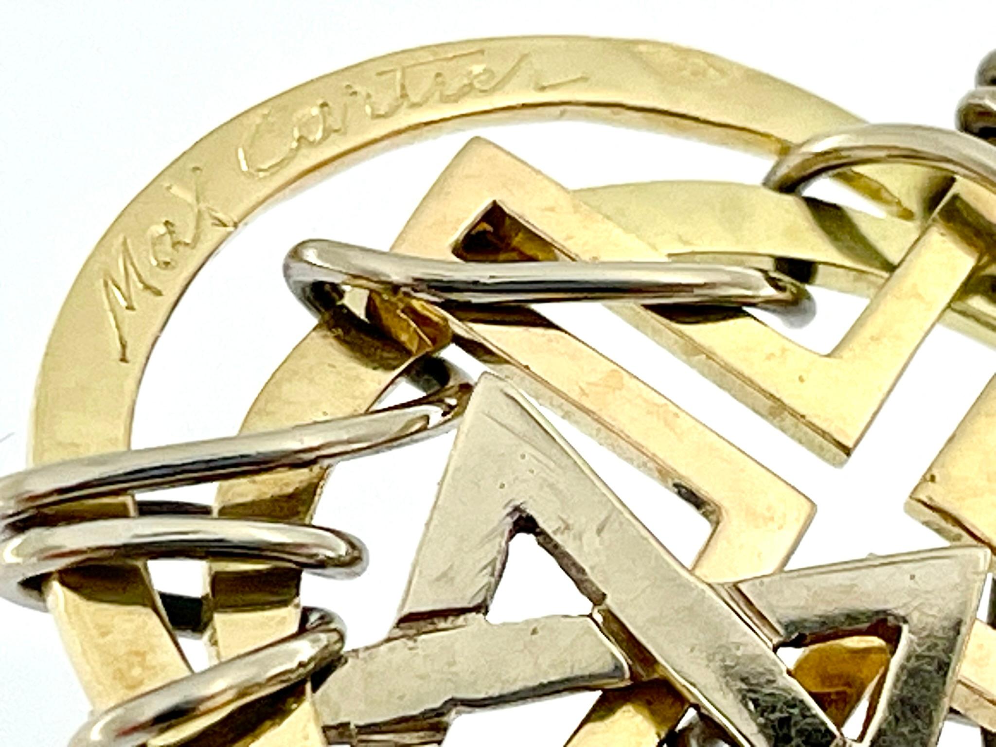Pendentif Max Cartier « Les trois religions » en or 18 carats en vente 1