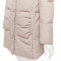 MAX & CO Caldo beige bateau foldover collar fitted long puffer coat IT42 M