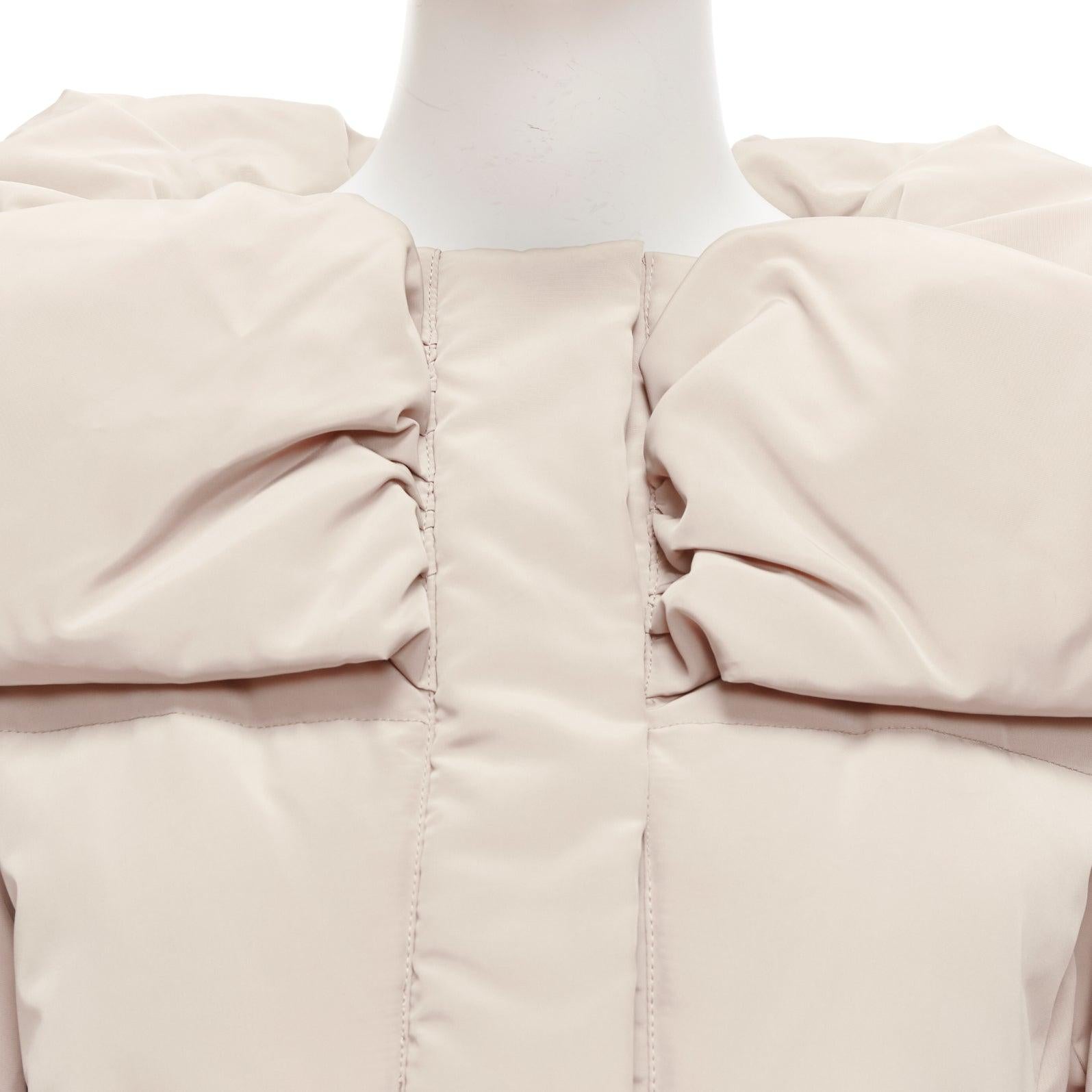 MAX & CO Caldo beige bateau con collo foldover, cappotto lungo e aderente IT42 M. in vendita 3