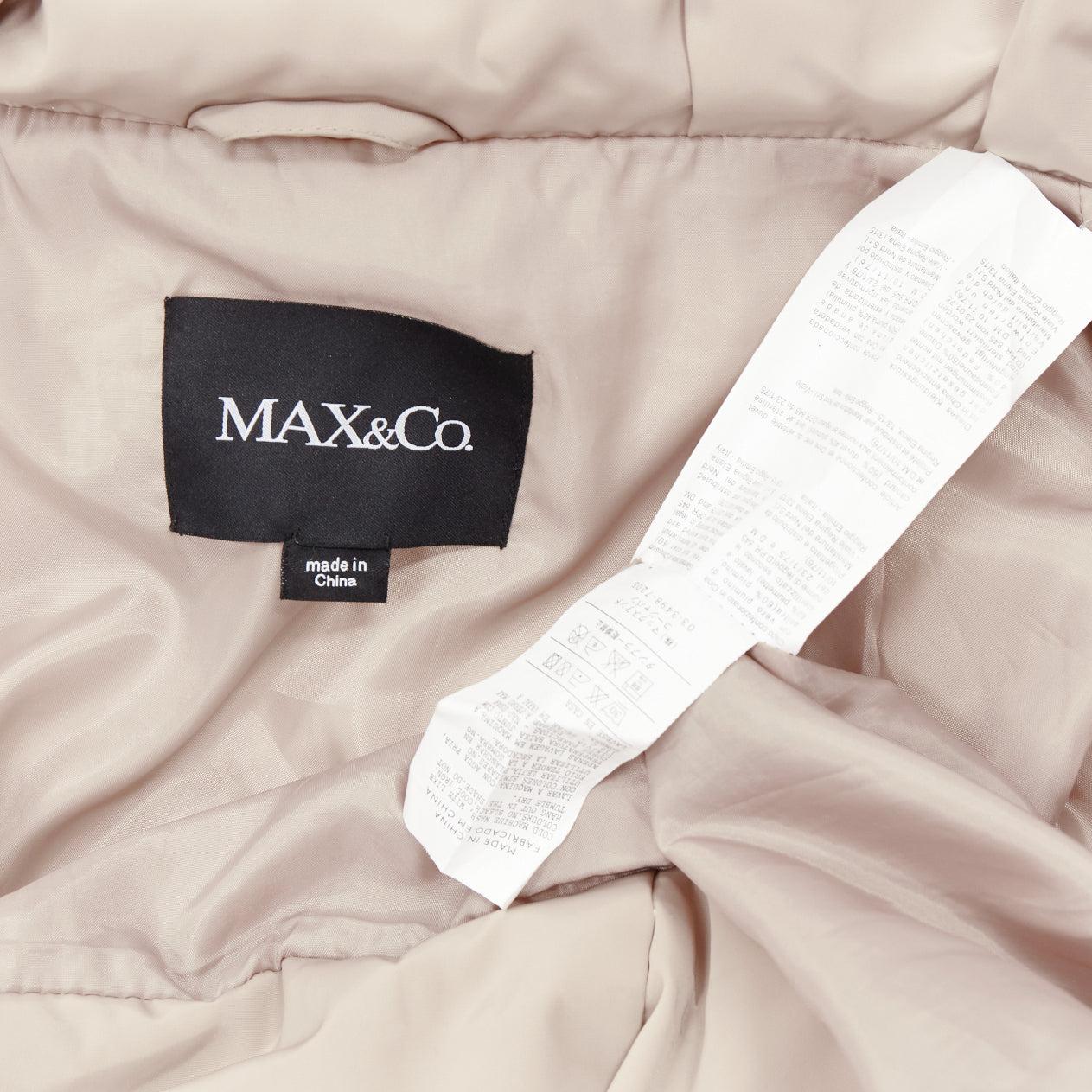 MAX & CO Caldo beige bateau con collo foldover, cappotto lungo e aderente IT42 M. in vendita 4
