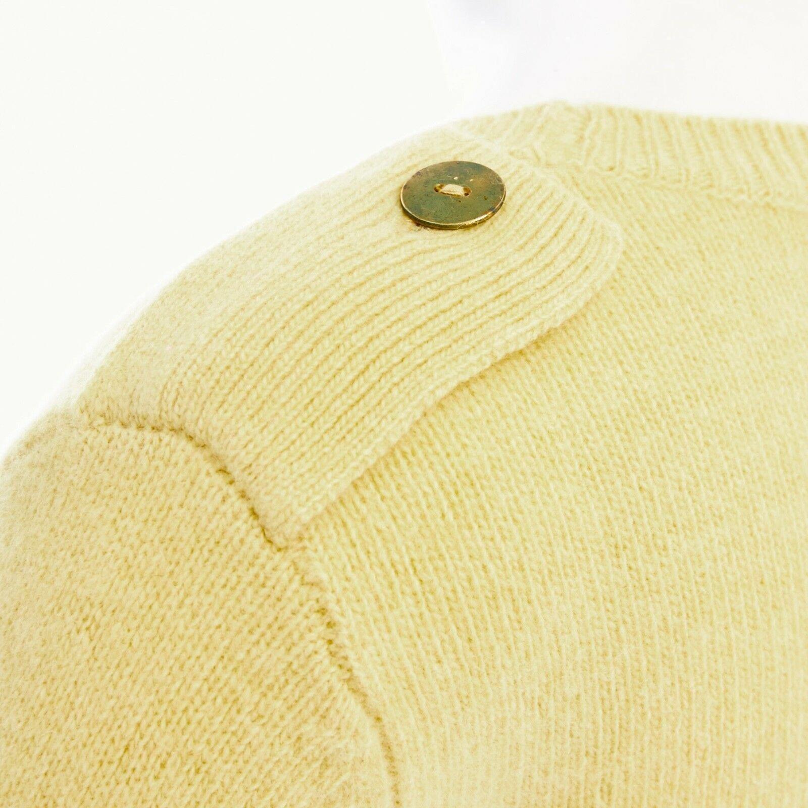 Women's MAX & CO. MAX MARA 100% wool canary yellow patch pocket sweater top S