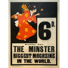 C. 1900 Original Poster The Minster biggest magazine in the world by Max Cowper