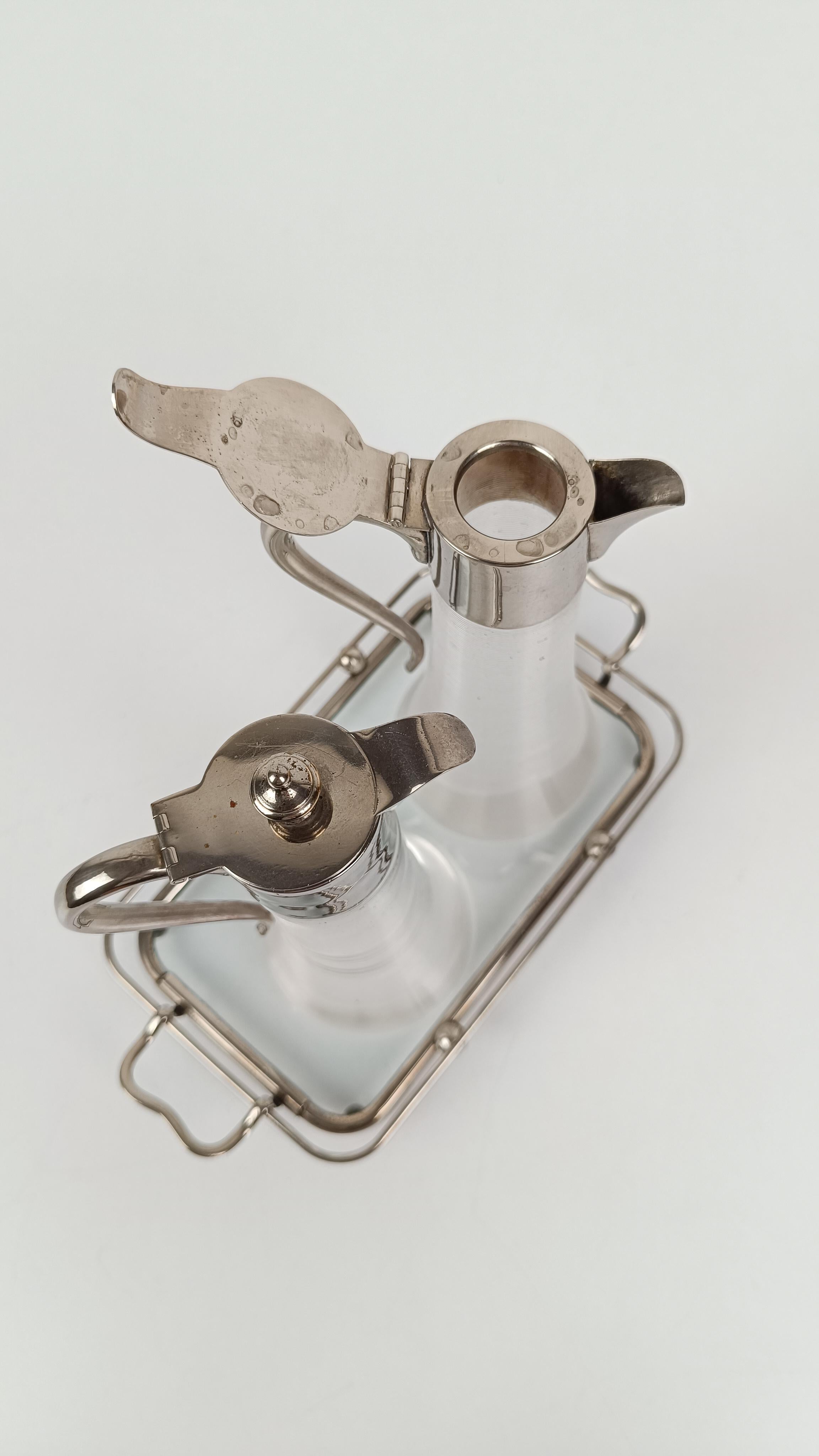 MAX DANNHORN Set de burettes / pichets à sirop avec plateau style Arts and Crafts en vente 7