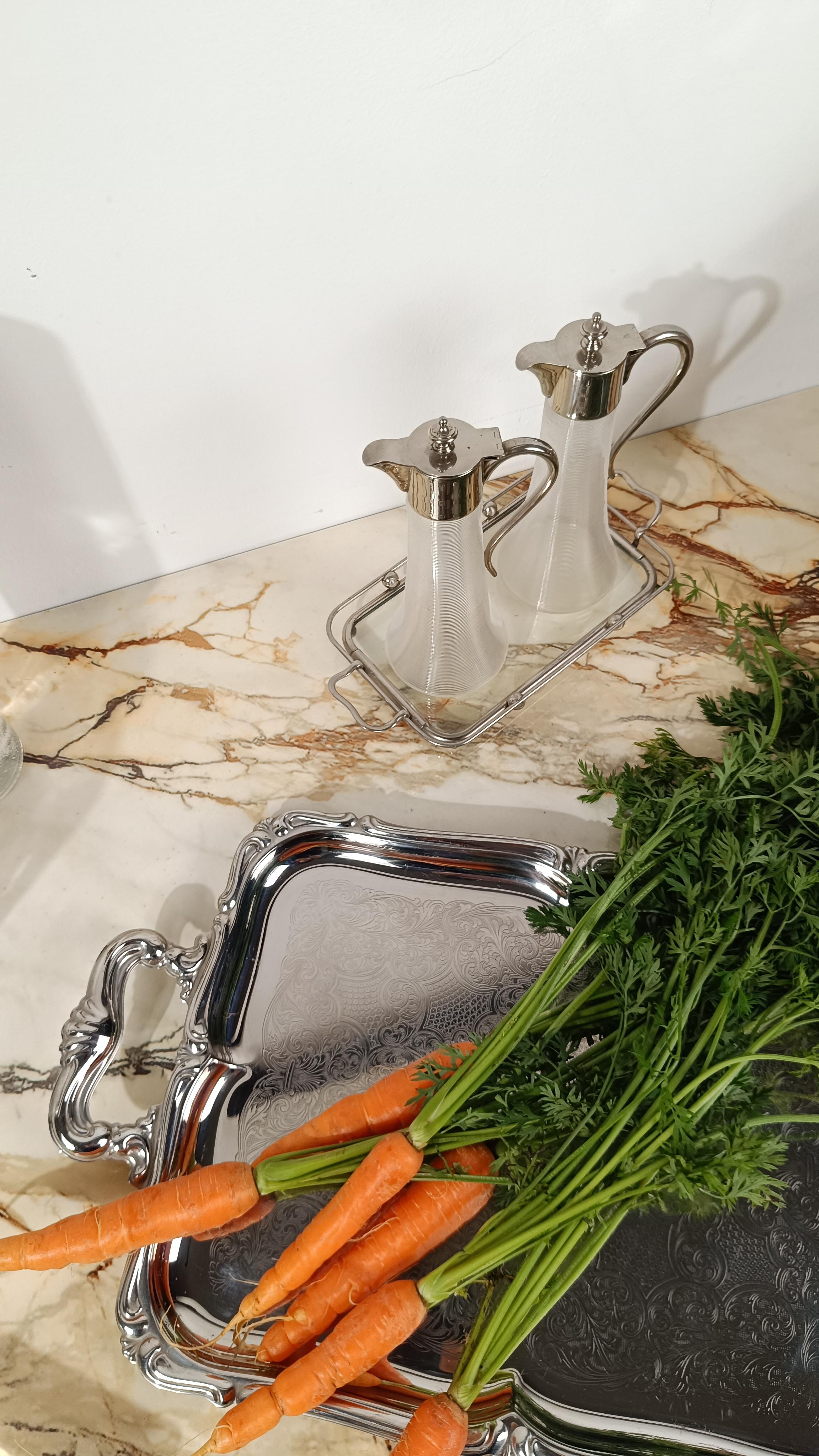 Allemand MAX DANNHORN Set de burettes / pichets à sirop avec plateau style Arts and Crafts en vente