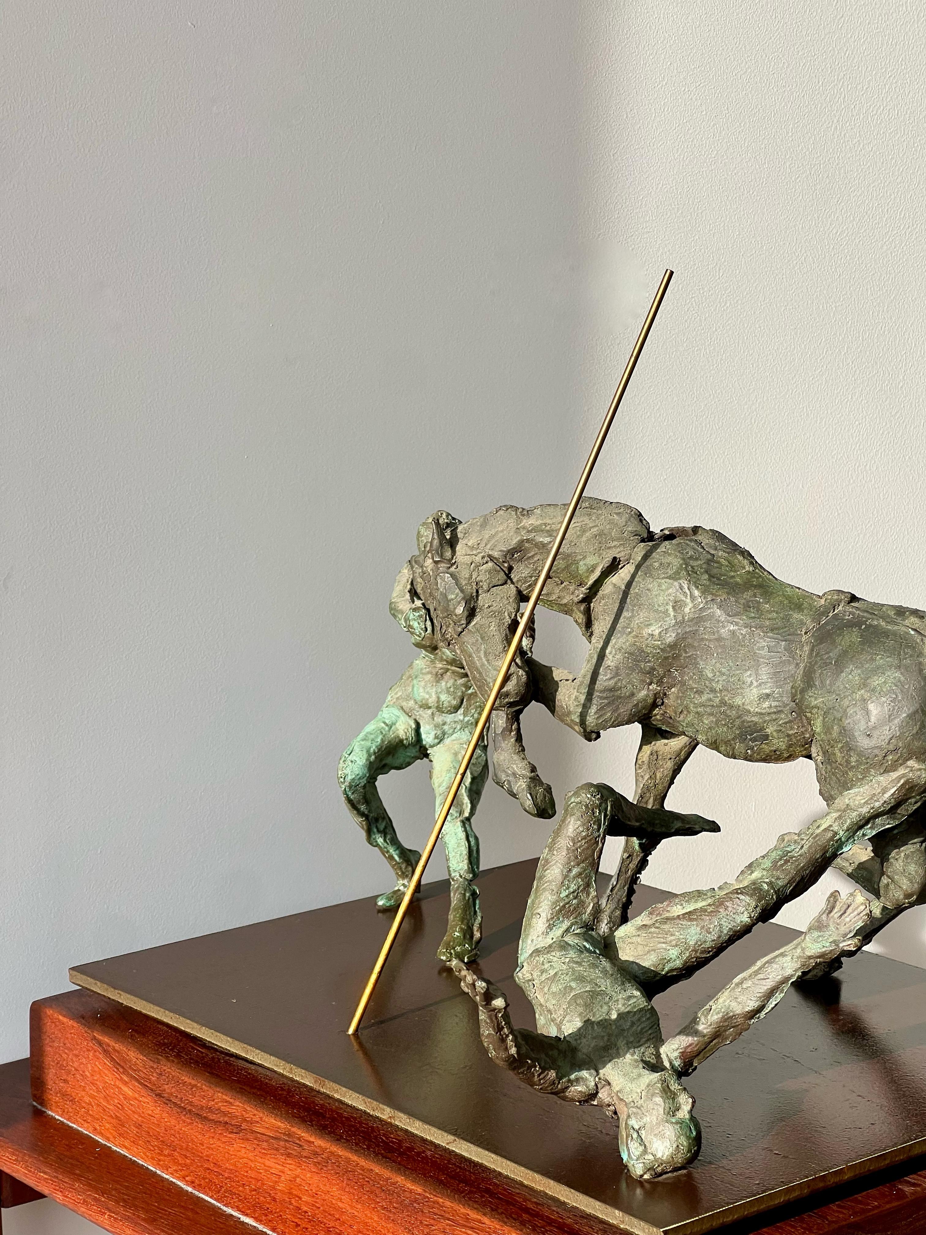 Americano Max DeMoss 1987 Scultura astratta figurativa in bronzo in vendita