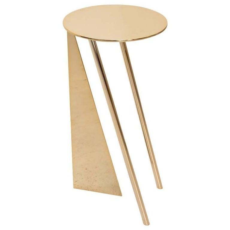 Max Enrich Brass Contemporary Circular Small Side Table Model 
