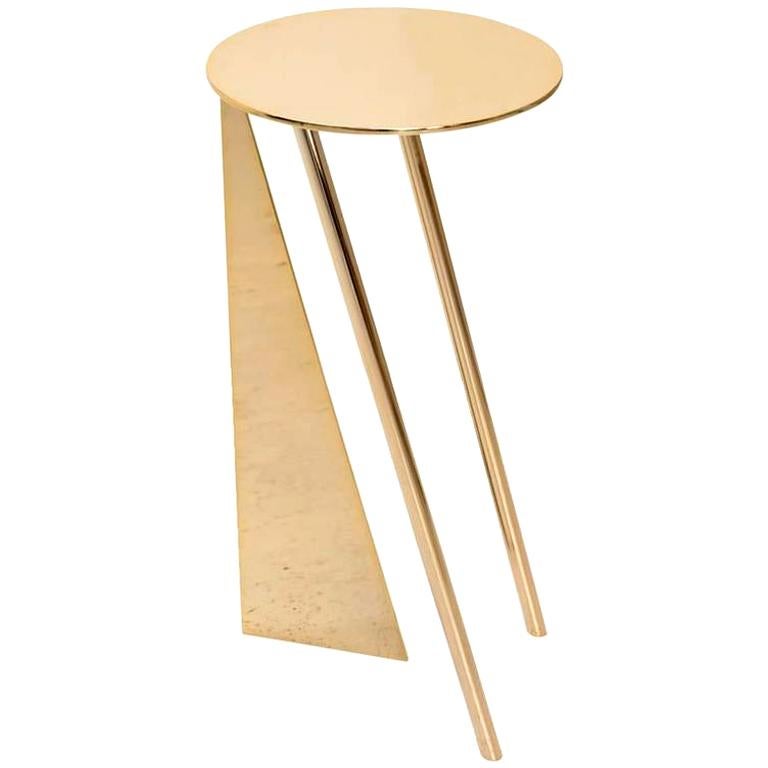 Max Enrich Contemporary Modern Round Side Table Model ”Stabile” Bronze/Gold For Sale