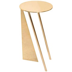 Mesa auxiliar redonda moderna contemporánea Max Enrich Modelo "Stabile" Bronce/Oro