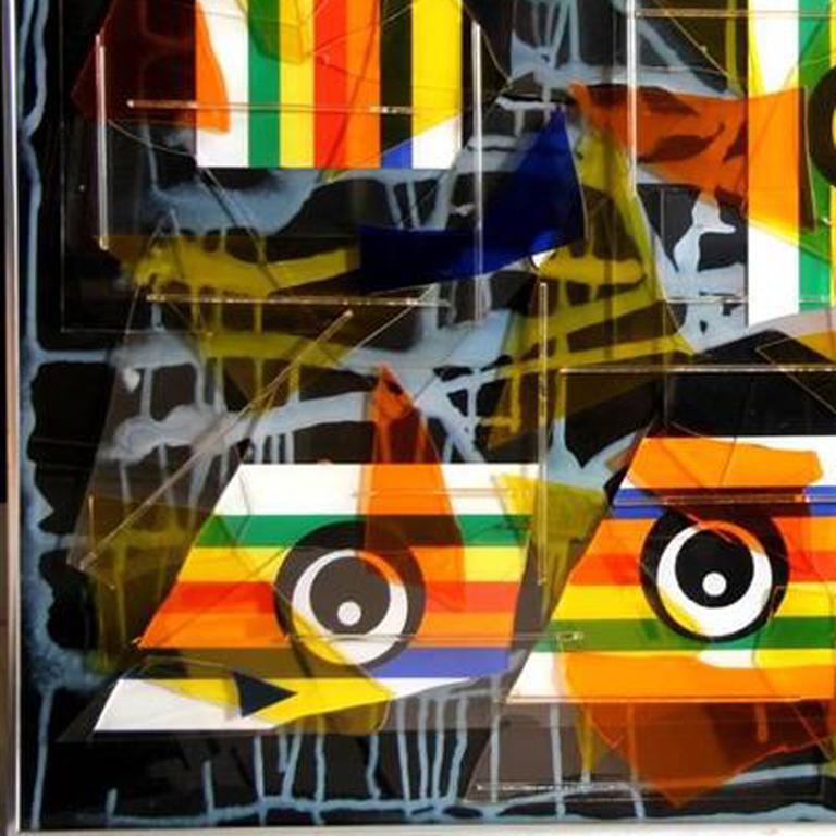 Max Epstein, « Collage II », collage en plexiglas coloré, 1972 en vente 3