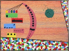 Versandbehälter für den Versand, abstraktes Gemälde von Max Epstein