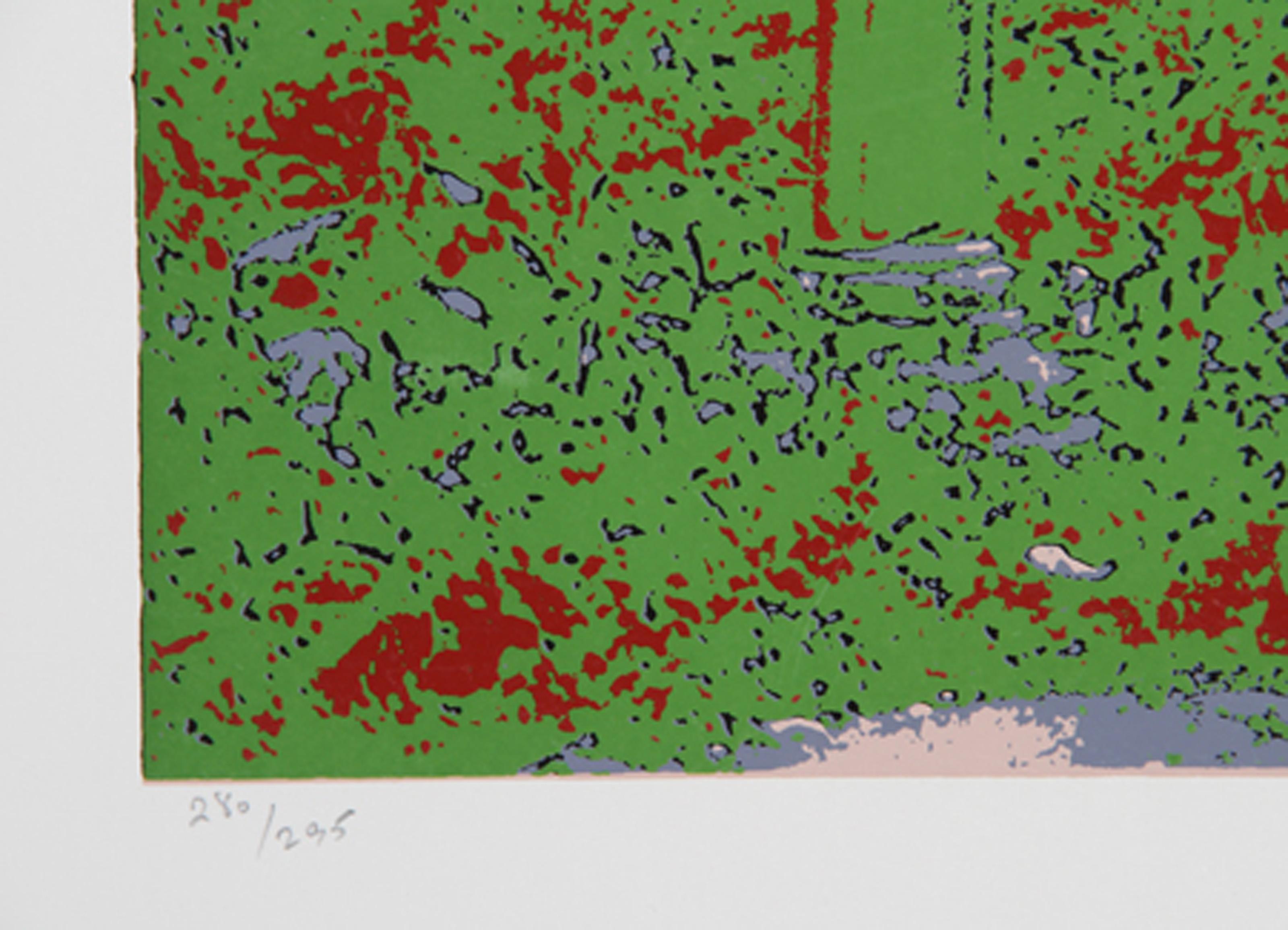 Bench in the Park, Psychedelic Screenprint by Max Epstein For Sale 1