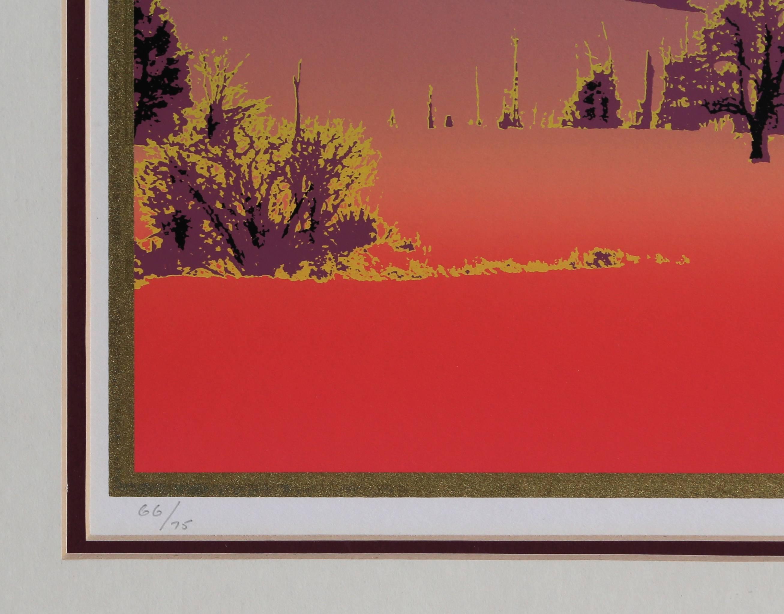 Kanadischer Sonnenuntergang, gerahmter Siebdruck von Max Epstein im Angebot 2