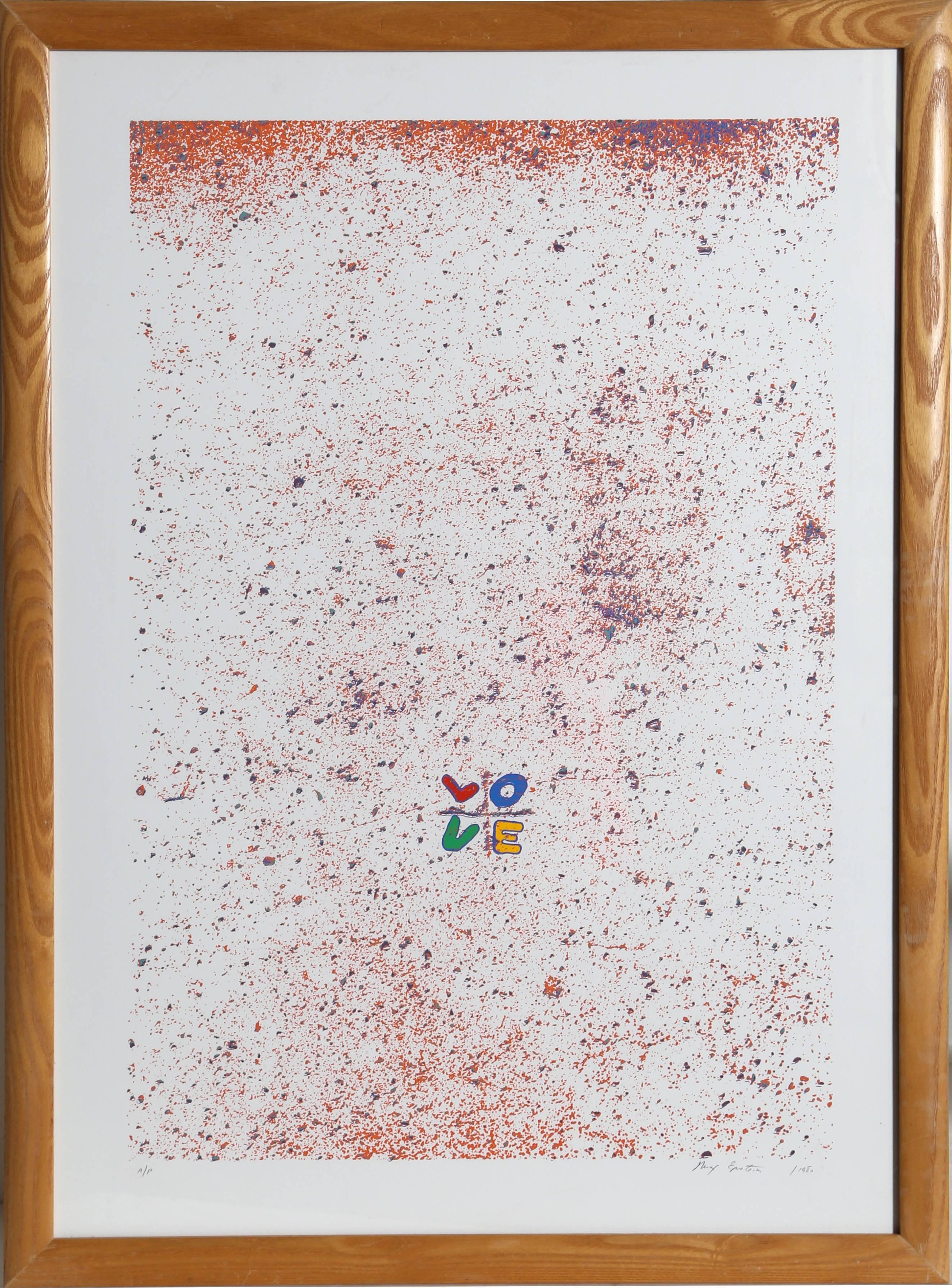 Max Epstein Abstract Print - Love, Framed Pop Art Serigraph