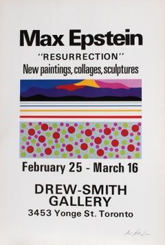 Affiche de l'exposition Resurrection, sérigraphie psychédélique de Max Epstein