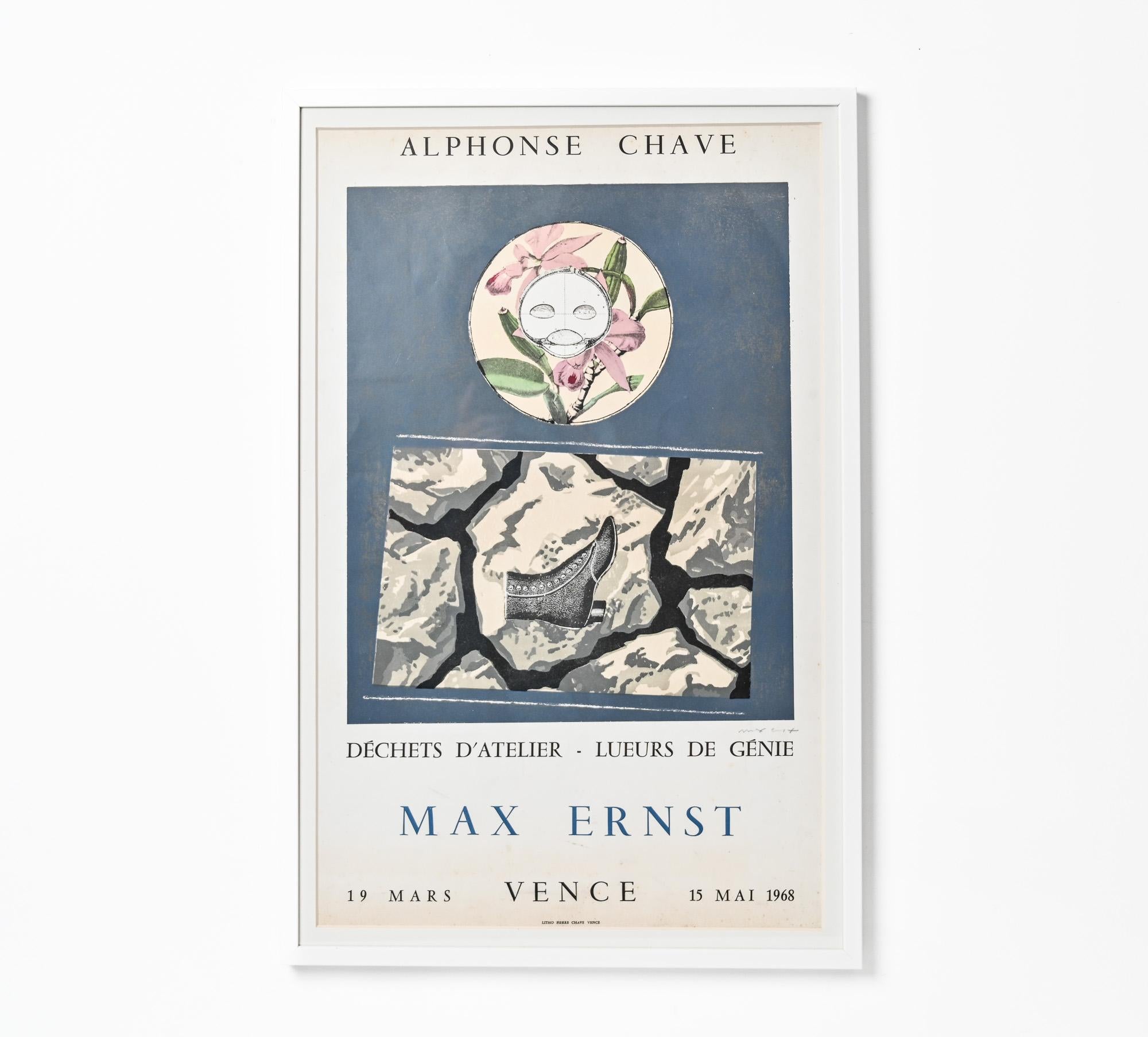 French Max Ernst “Déchets d’Atelier” vintage signed poster For Sale