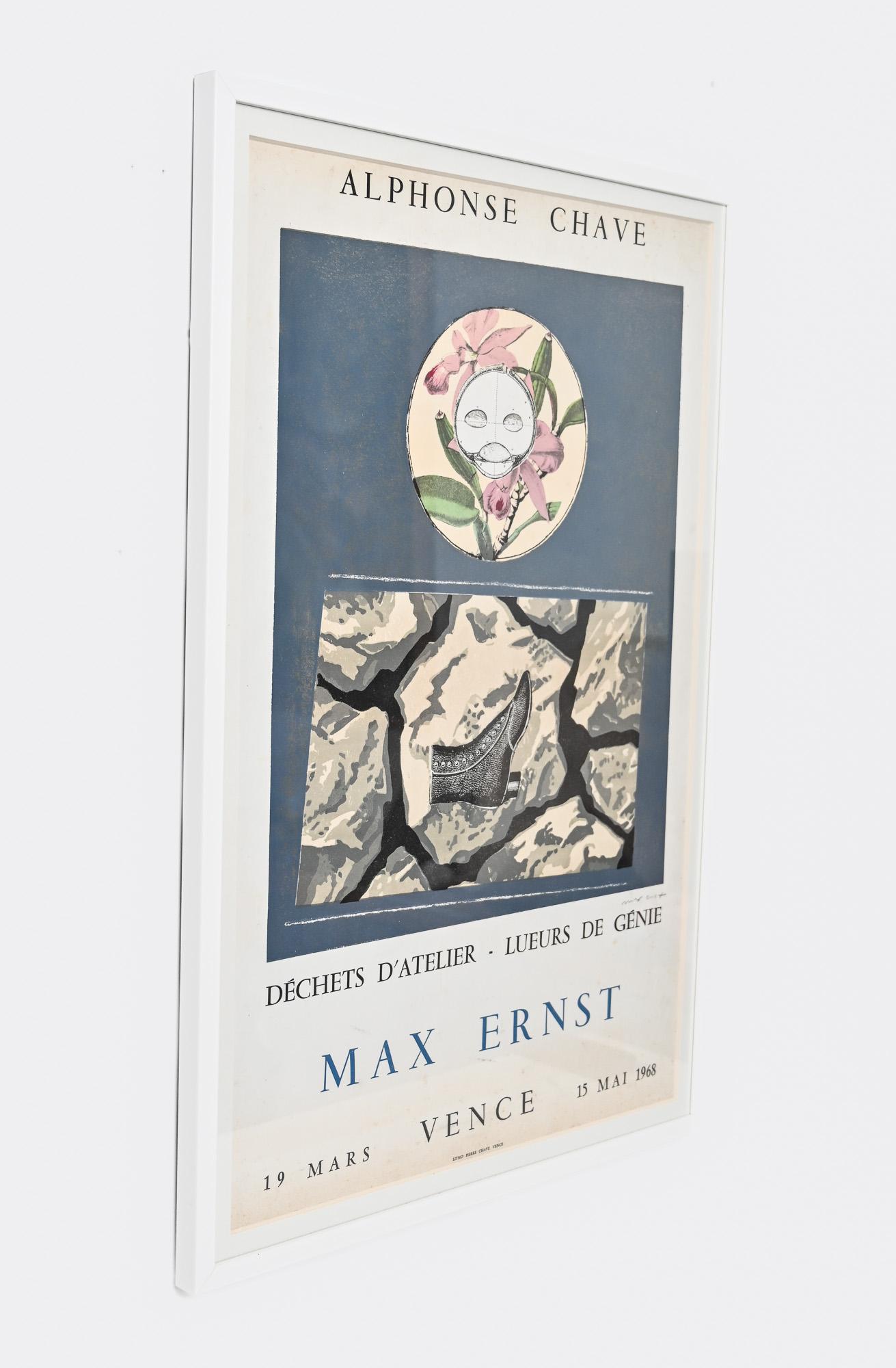 Mid-20th Century Max Ernst “Déchets d’Atelier” vintage signed poster For Sale