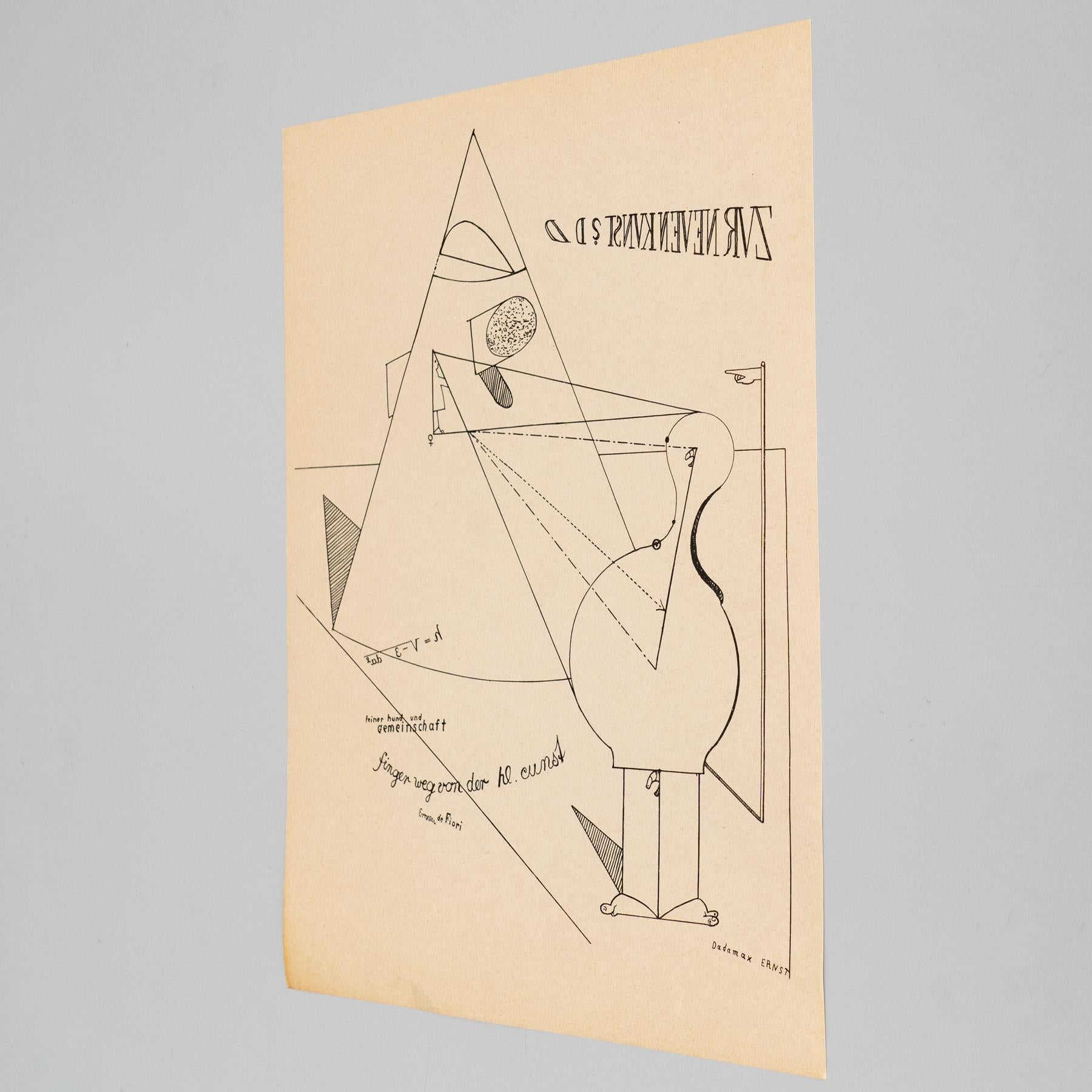 Max Ernst „Fiat Modes - Pereat Ars“ Dada-Kunstwerkdruck, 1970 (Moderne der Mitte des Jahrhunderts) im Angebot