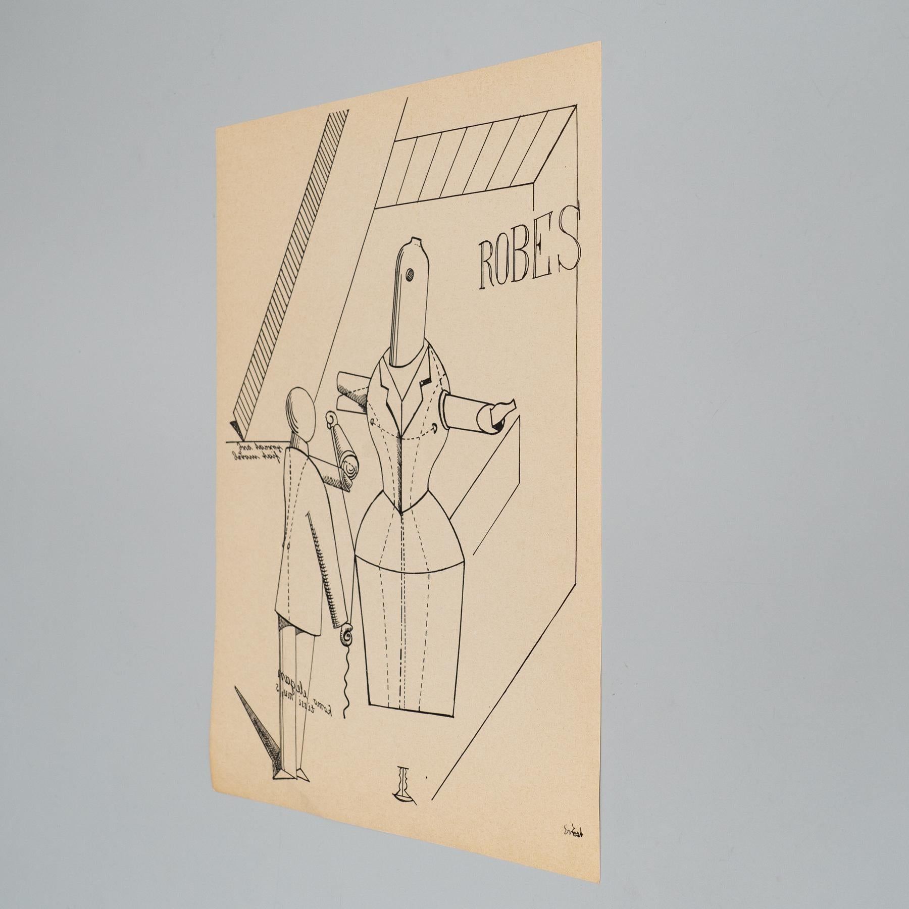 Max Ernst „Fiat Modes - Pereat Ars“ Dada-Kunstwerkdruck, 1970 (Moderne der Mitte des Jahrhunderts) im Angebot