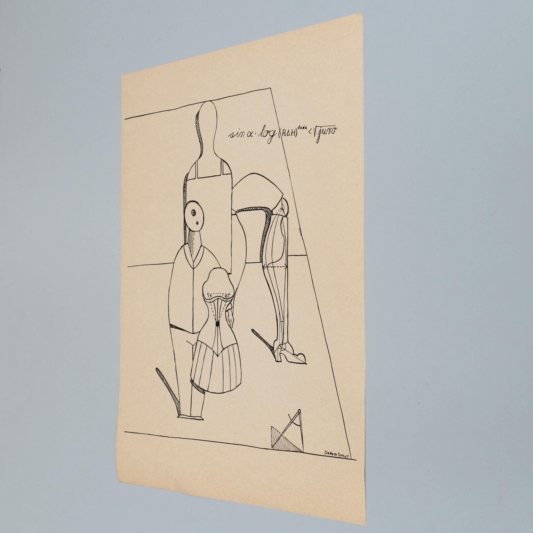 Max Ernst „Fiat Modes - Pereat Ars“ Dada-Kunstwerkdruck, 1970 (Moderne der Mitte des Jahrhunderts) im Angebot