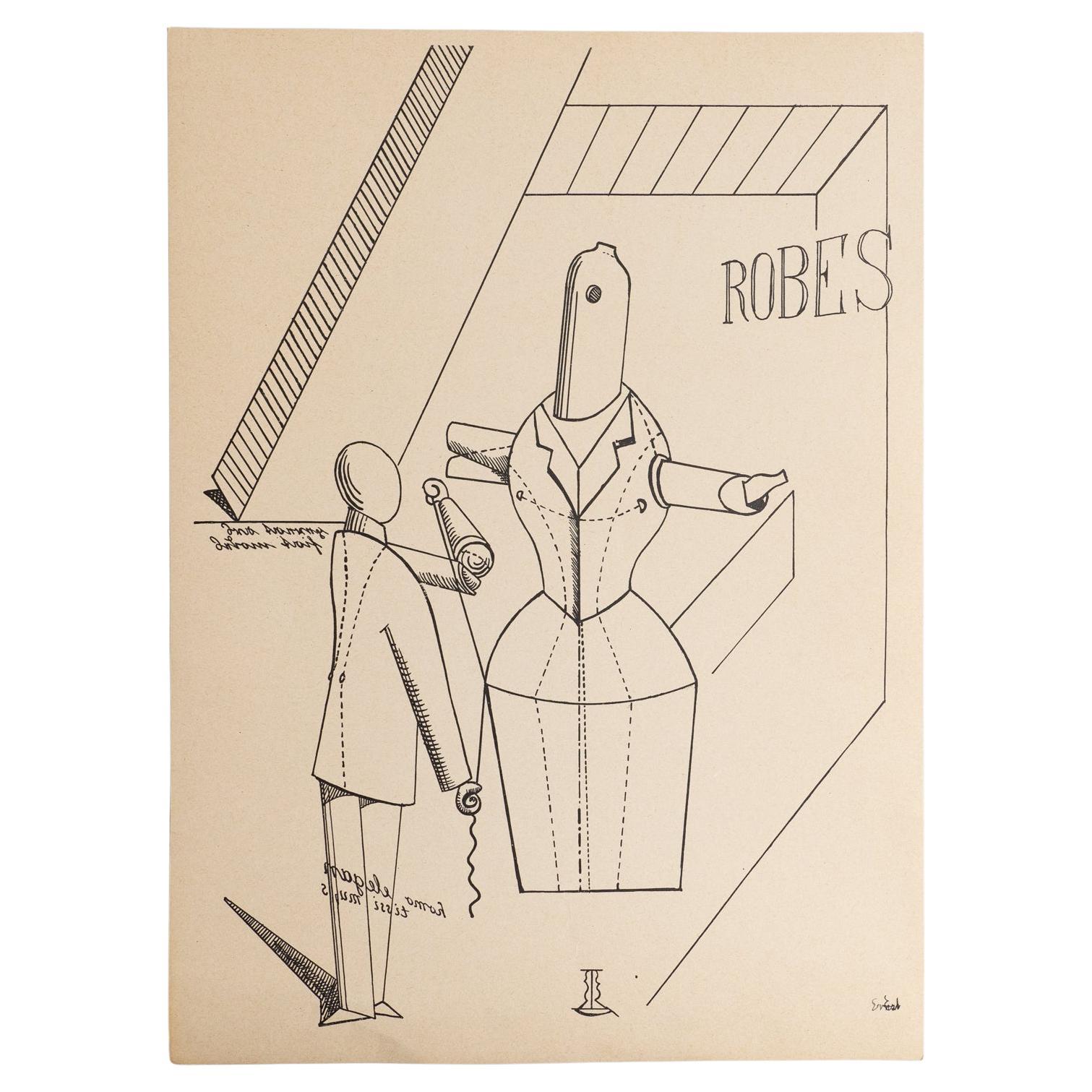 Max Ernst "Fiat Modes - Pereat Ars" Stampa d'arte DADA, 1970