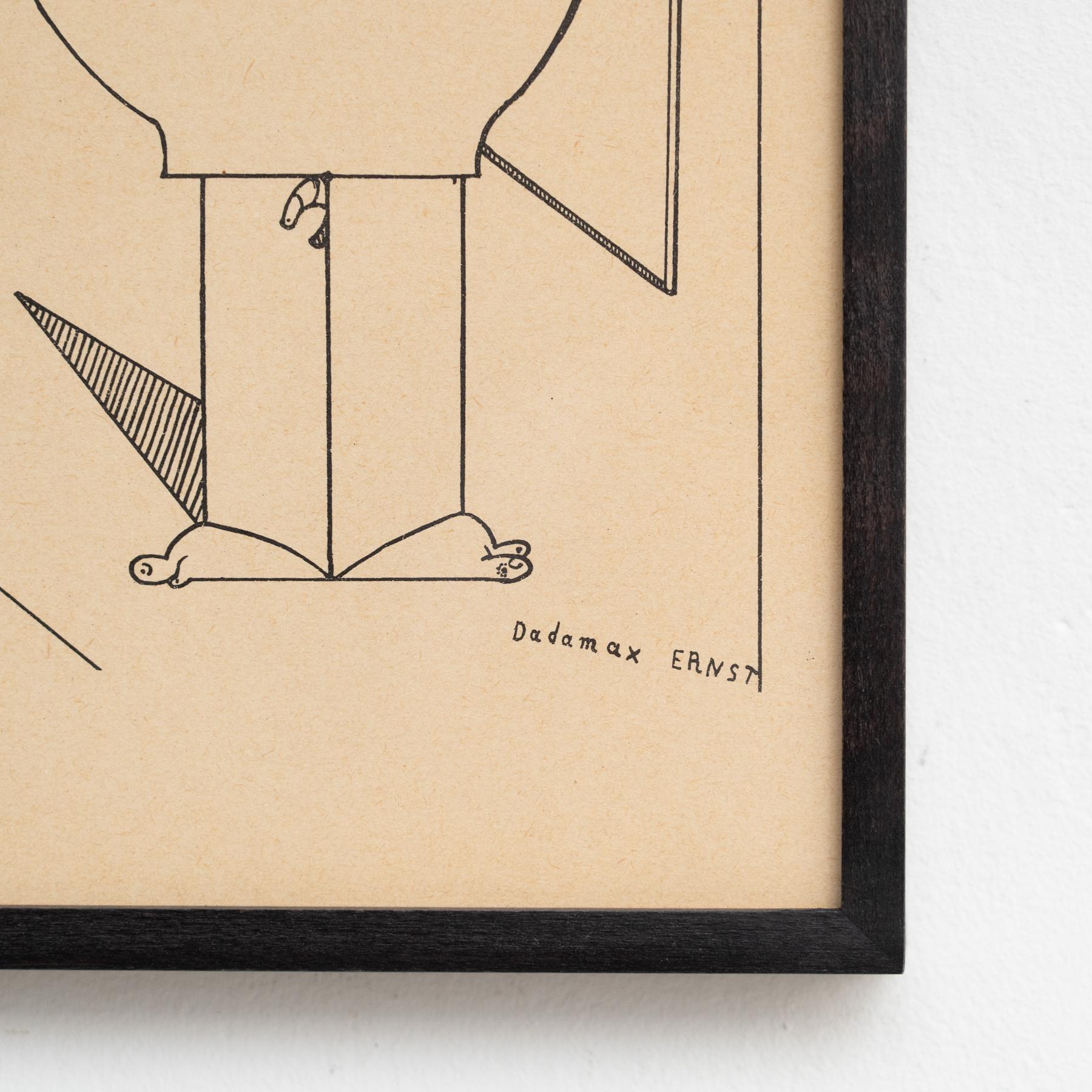 Max Ernst „Fiat Modes - Pereat Ars“ Gerahmter Dada-Kunstdruck mit Rahmen, 1970 (Deutsch) im Angebot