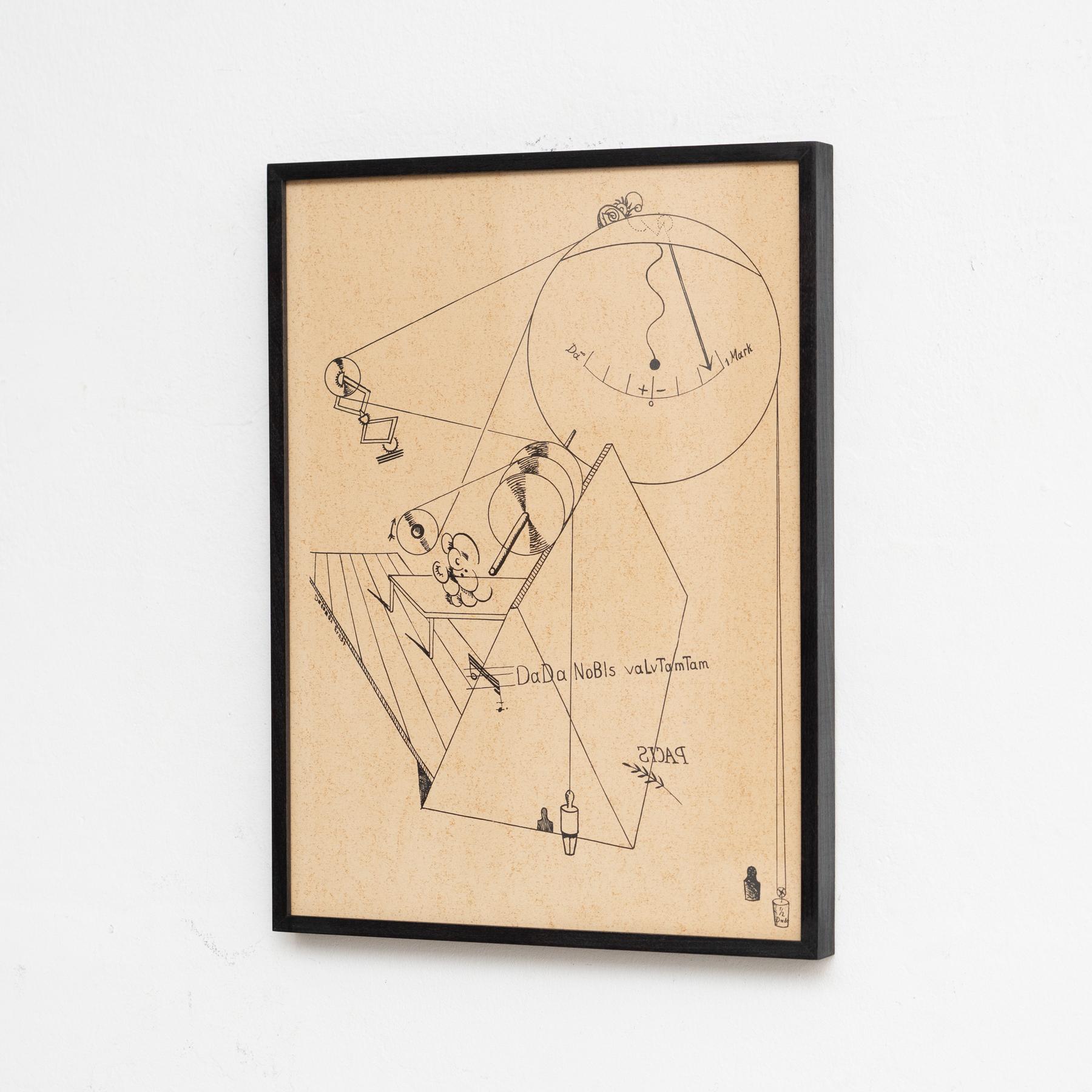 Max Ernst „Fiat Modes - Pereat Ars“ Gerahmter Dada-Kunstdruck mit Rahmen, 1970 (Deutsch) im Angebot
