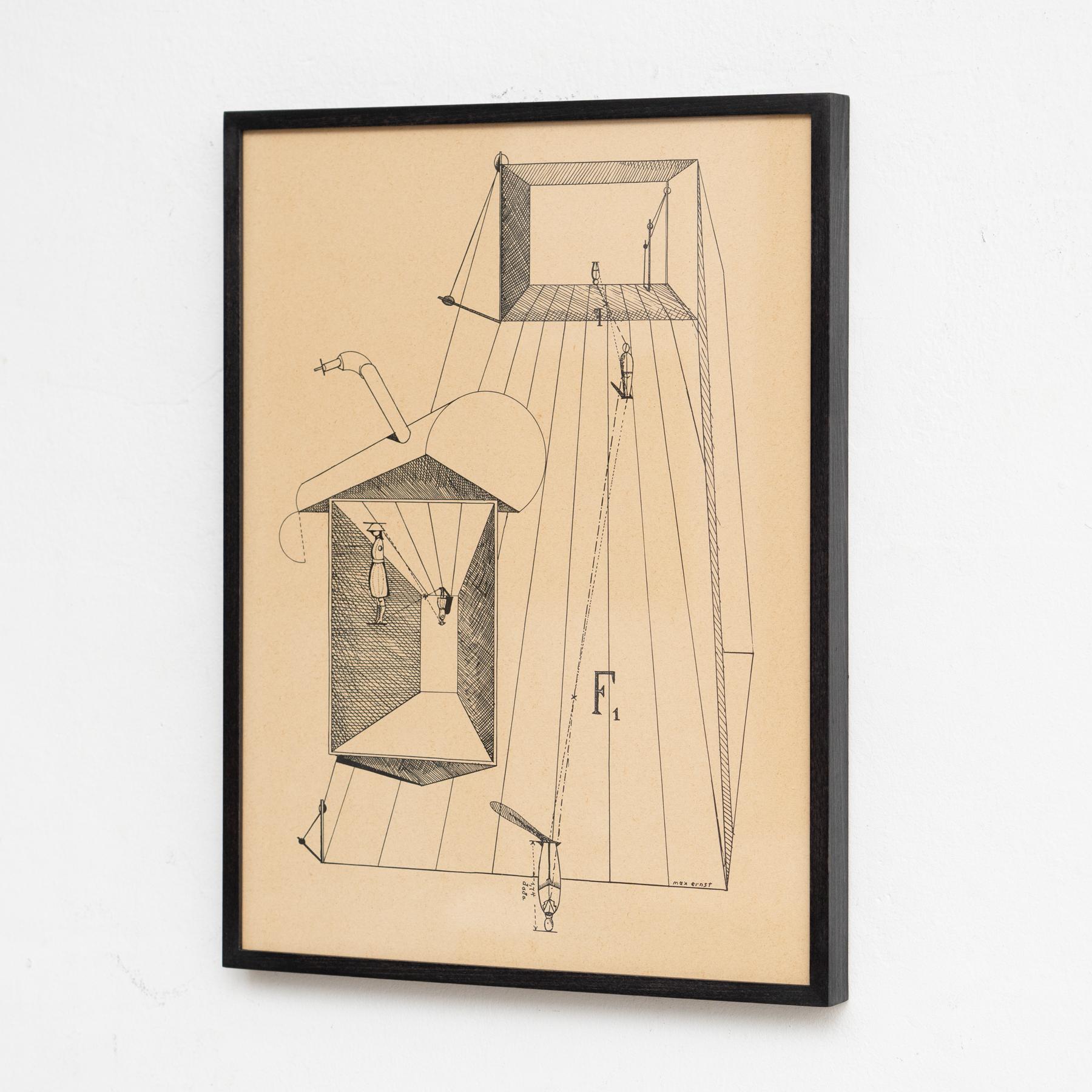 Max Ernst „Fiat Modes - Pereat Ars“ Gerahmter Dada-Kunstdruck mit Rahmen, 1970 (Deutsch) im Angebot