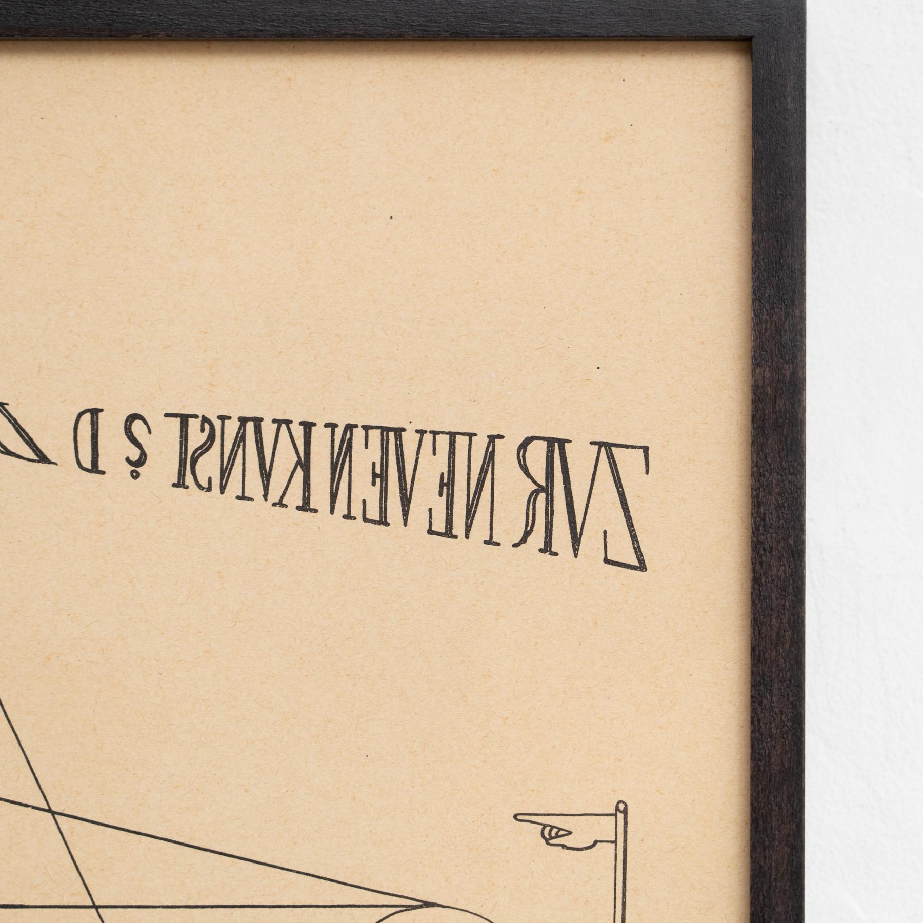 Max Ernst „Fiat Modes - Pereat Ars“ Gerahmter Dada-Kunstdruck mit Rahmen, 1970 im Zustand „Gut“ im Angebot in Barcelona, Barcelona