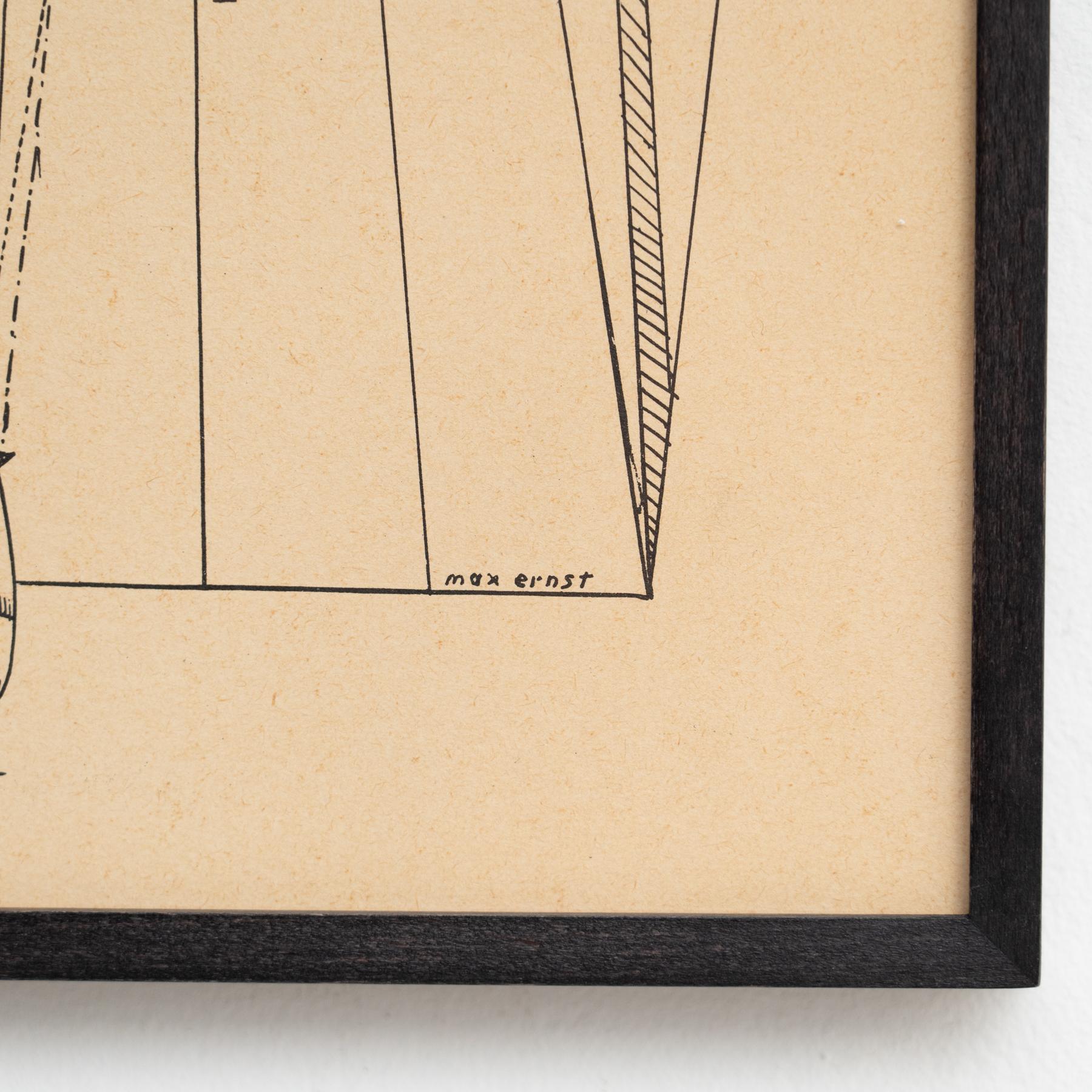 Max Ernst „Fiat Modes - Pereat Ars“ Gerahmter Dada-Kunstdruck mit Rahmen, 1970 im Zustand „Gut“ im Angebot in Barcelona, Barcelona