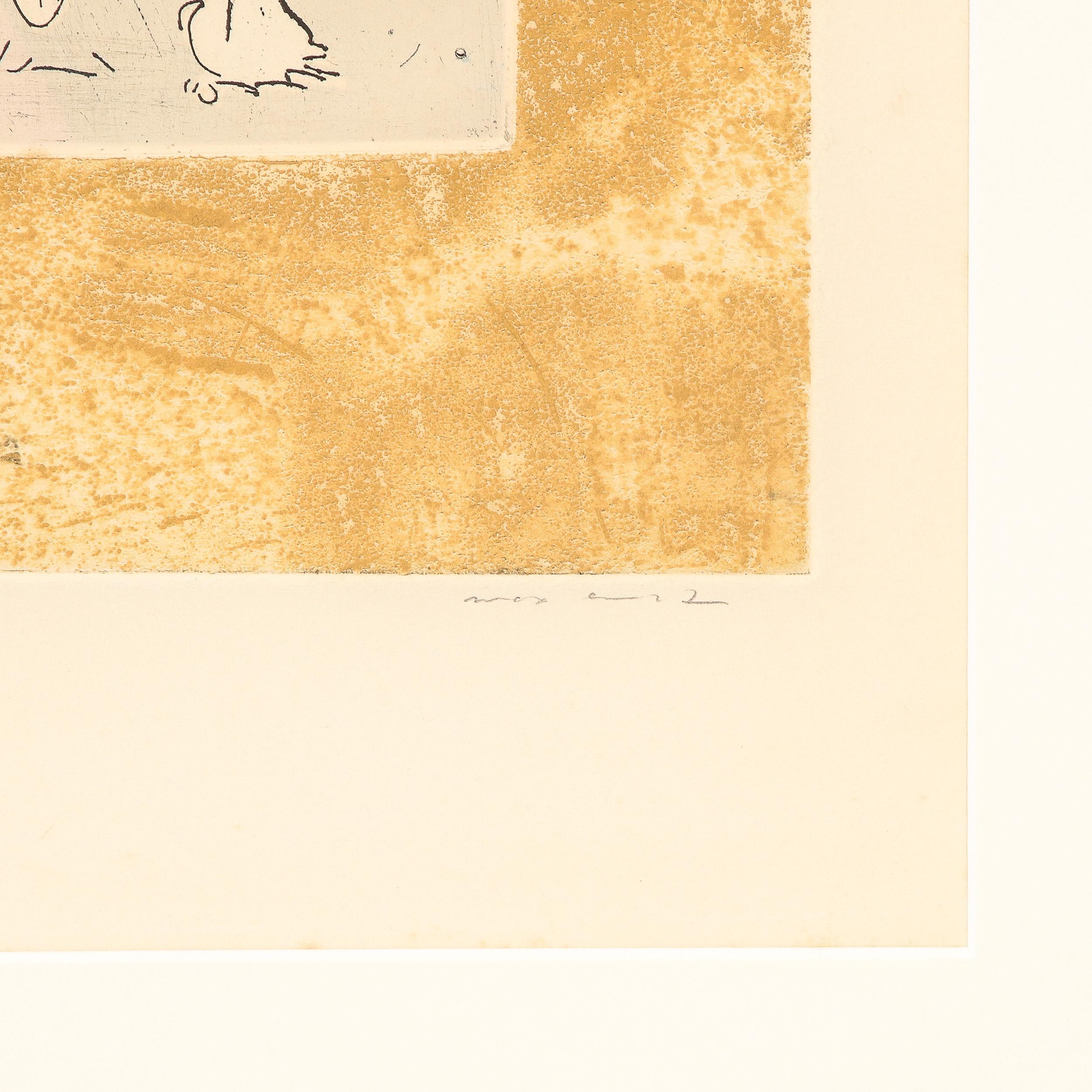 Max Earnst 'Il Pleut' Artist's Proof (B.A.T) Color Etching and Aquatint - Modern Mixed Media Art by Max Ernst