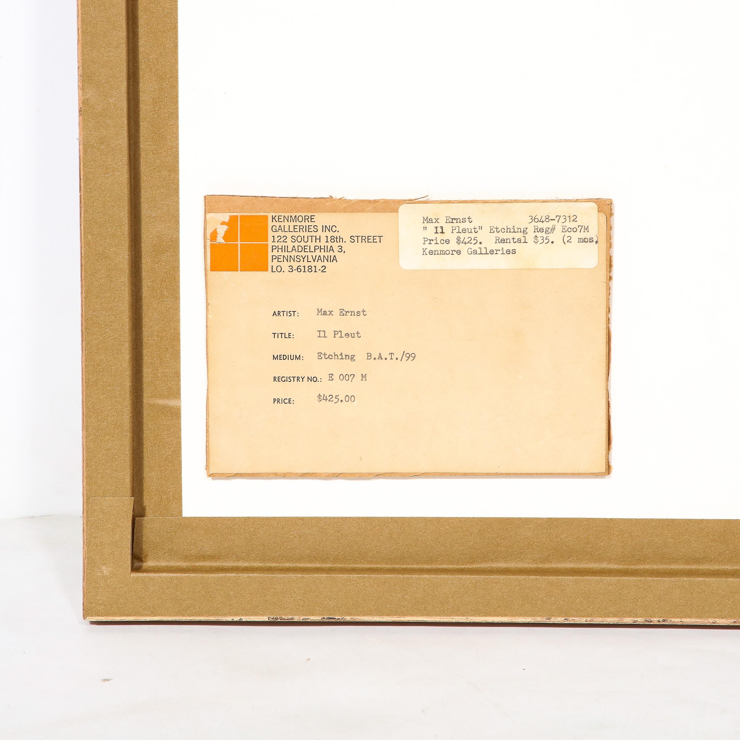 Max Earnst 'Il Pleut' Artist's Proof (B.A.T) Color Etching and Aquatint 3