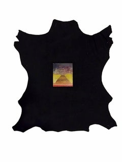 Une Pyramide en Colère, Micropintura sobre cuero de Max Ernst