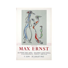 1963 exhibition poster by Max Ernst - 18 dessins de poche - Paris