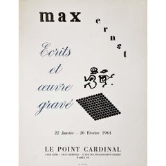 Affiche d'origine de l'exposition de Max Ernst à la galerie The point Cardinal de 1964