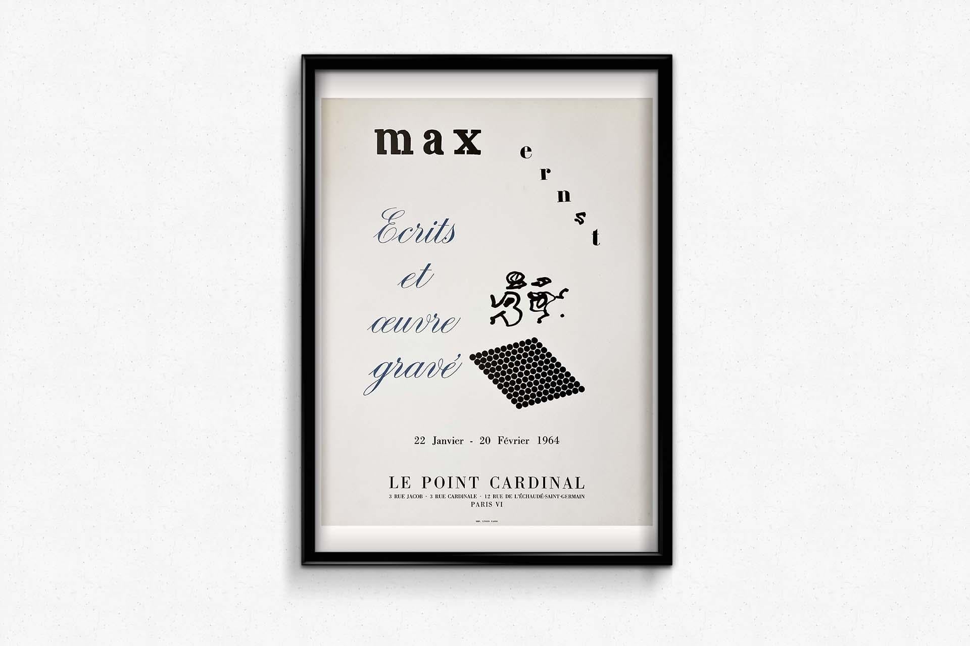 Affiche d'origine de l'exposition de Max Ernst à la galerie The point Cardinal de 1964 en vente 2