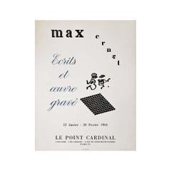 1964 Original exhibition poster of Max Ernst at the gallery The point Cardinal