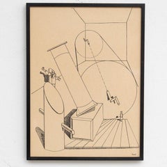 Ispirato a Max Ernst, Fiat Modes - Pereat Ars, stampa incorniciata, 1970