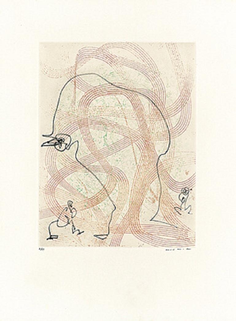 "Bonjour" by Max Ernst, Good Day, Surrealism, Light Colors, Figurative 