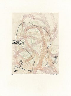 "Bonjour" by Max Ernst, Good Day, Surrealism, Light Colors, Figurative 