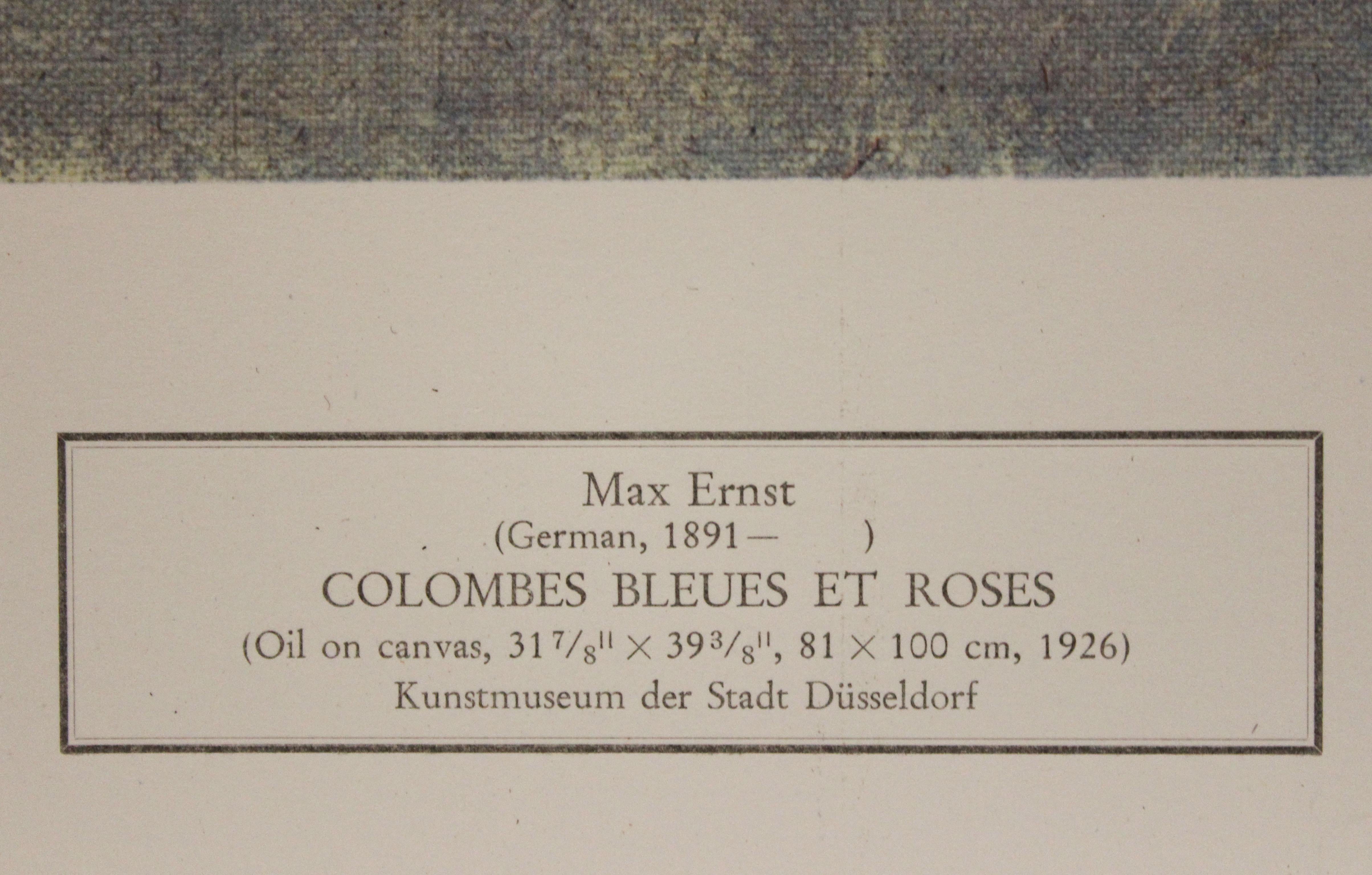 Colombes Bleues Et Roses-Poster. 1969 New York Graphic Society Ltd. - Print by Max Ernst