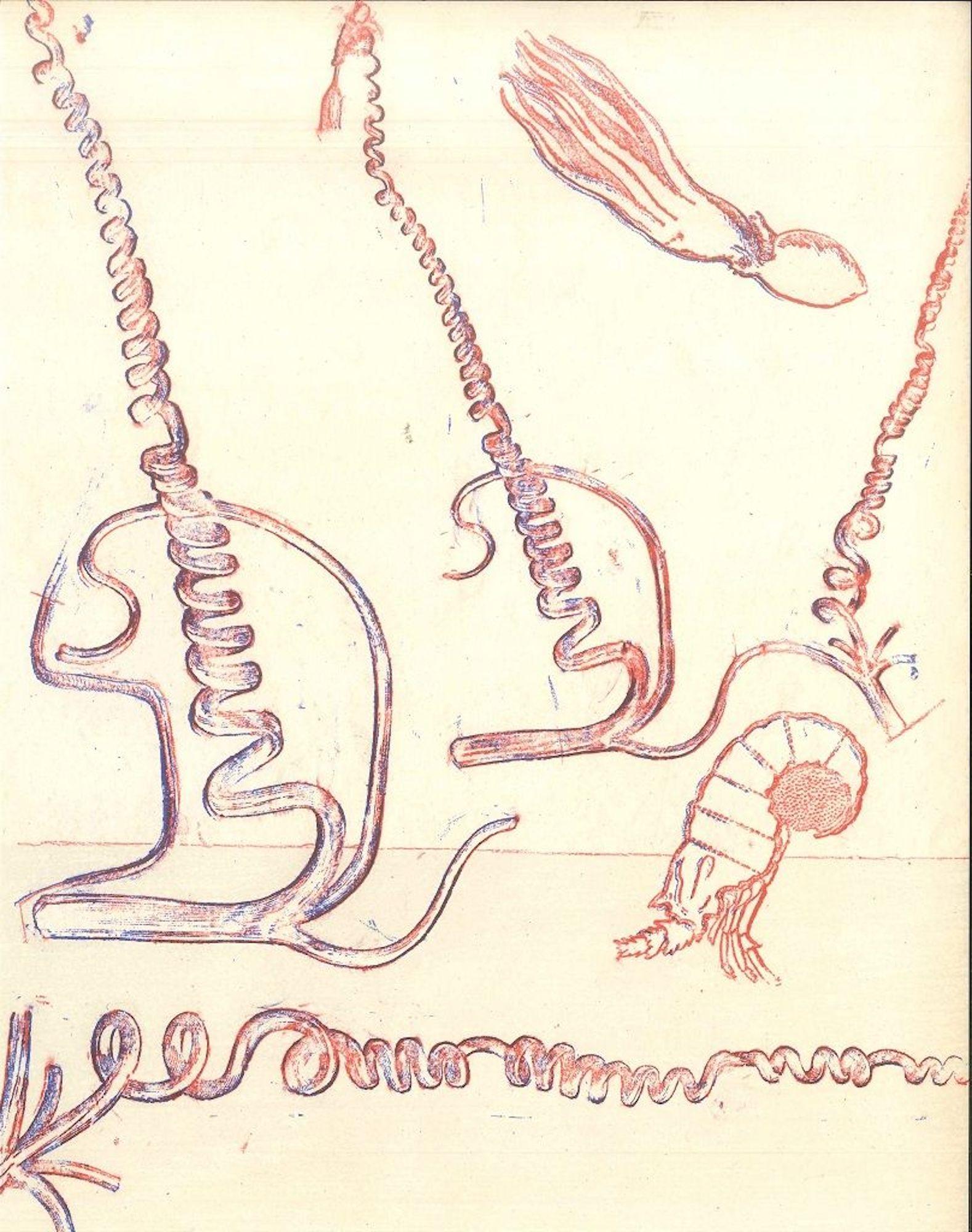 Komposition – Lithographie von Max Ernst – 1974