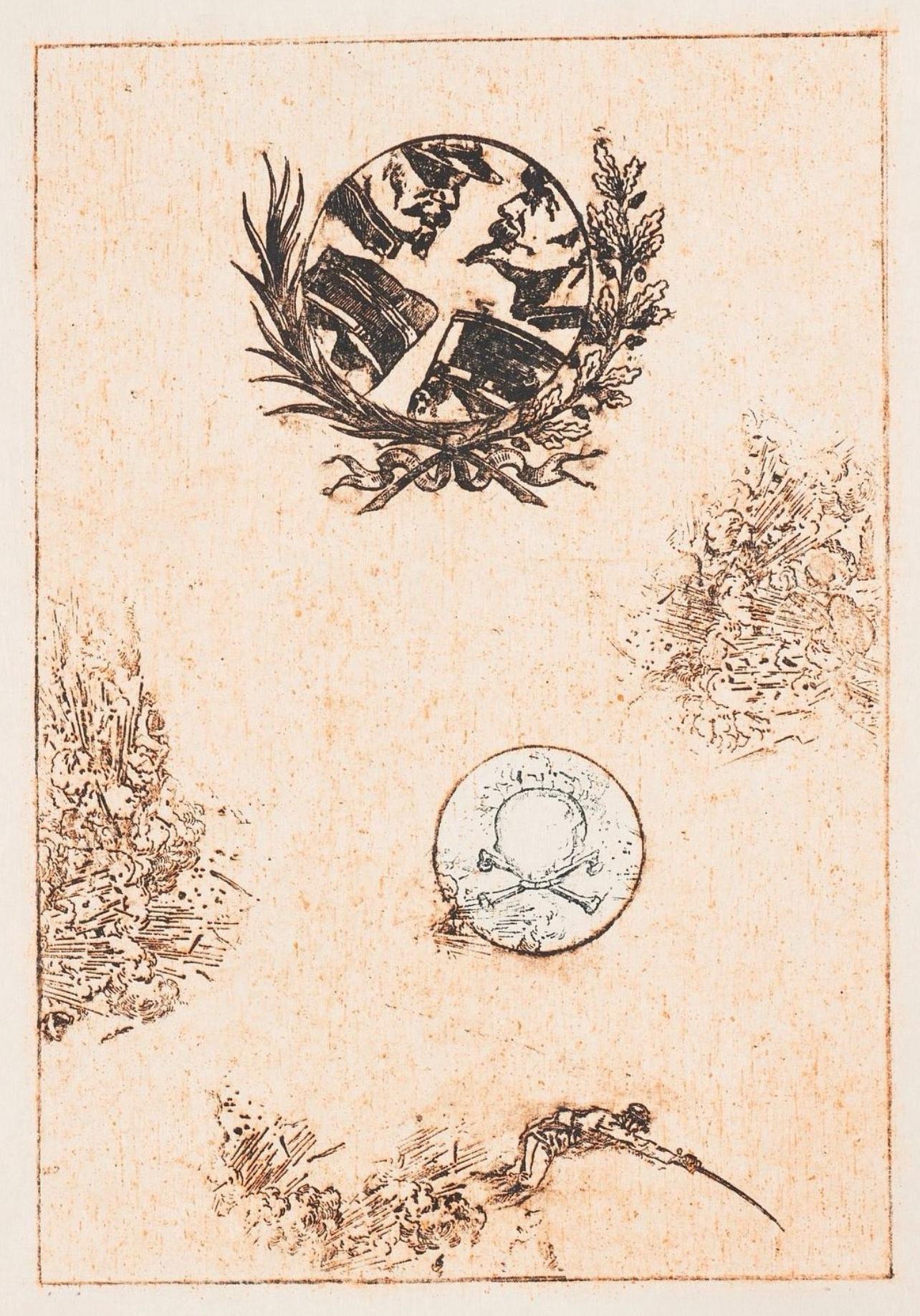 Lithograph on vélin d'Arches paper. Unsigned and unnumbered, as issued. Good condition. Notes: From the folio, La Ballade du Soldat, 34 Lithographies Originales de Max Ernst, 1972. Published by manus presse, Stuttgart; printed by Pierre Chave,