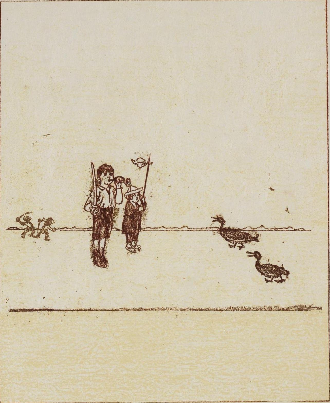 Lithograph on vélin d'Arches paper. Unsigned and unnumbered, as issued. Good condition. Notes: From the folio, La Ballade du Soldat, 34 Lithographies Originales de Max Ernst, 1972. Published by manus presse, Stuttgart; printed by Pierre Chave,